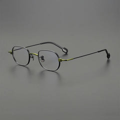 Randy Titanium Rectangle Glasses Frame Rectangle Frames Southood Black Green 