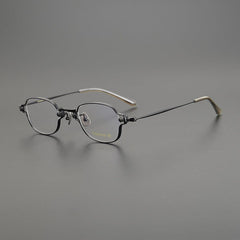 Reid Retro Rectangle Titanium Glasses Frame Rectangle Frames Southood Black 