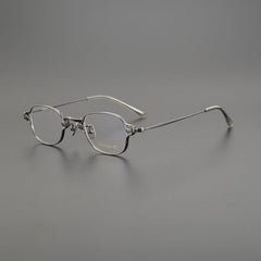 Reid Retro Rectangle Titanium Glasses Frame Rectangle Frames Southood Gun 