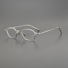 Reid Retro Rectangle Titanium Glasses Frame Rectangle Frames Southood Silver 
