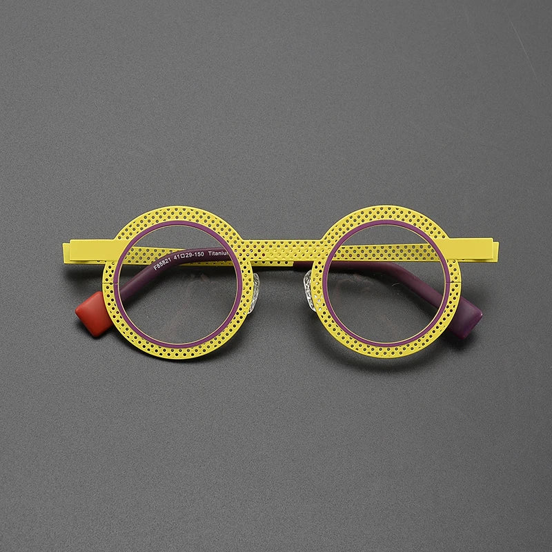 Rene Ultralight Round Titanium Glasses Frame Round Frames Southood Yellow 