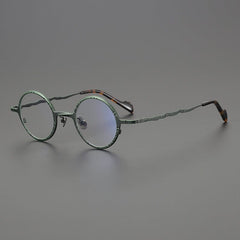 Rey Retro Round Titanium Eyeglasses Frame Round Frames Southood Green 