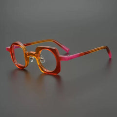 Riggins Vintage Acetate Glasses Frame Geometric Frames Southood Orange Red 