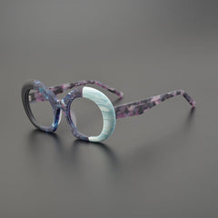 Ring Acetate Oversized Glasses Frame Geometric Frames Southood Mattte Black Purple 