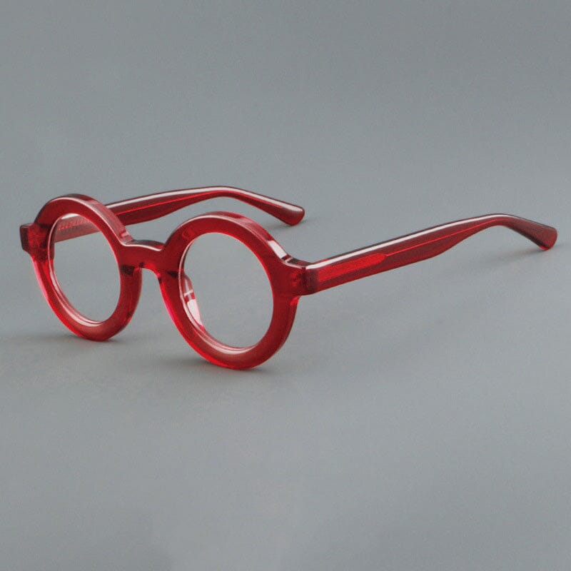 Sean Retro Round Acetate Glasses Frame Round Frames Southood Red 