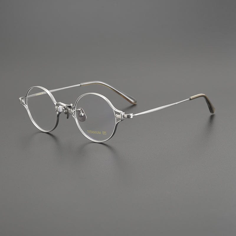 Secg Retro Round Titanium Glasses Frame Round Frames Southood Silver 