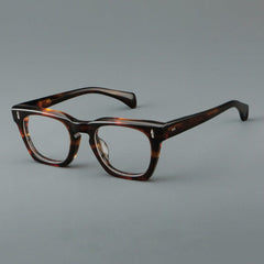 Stod Retro Rectangle Acetate Glasses Frame Rectangle Frames Southood Amber 