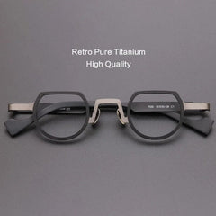 Takeo Pure Titanium Glasses Frame Geometric Frames Southood Black 