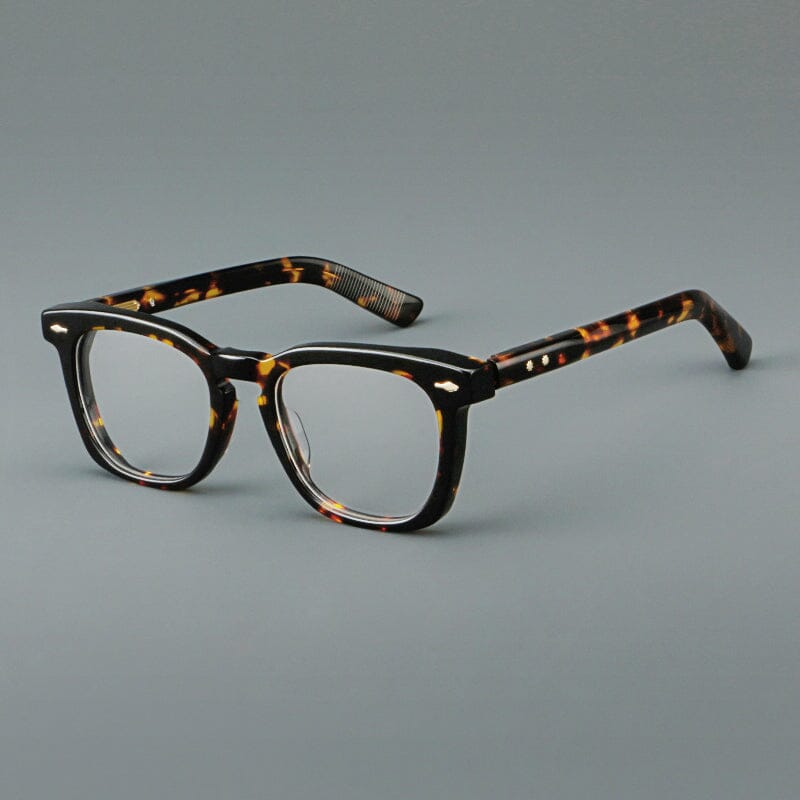 Taro Retro Square Acetate Glasses Frame Rectangle Frames Southood Leopard 