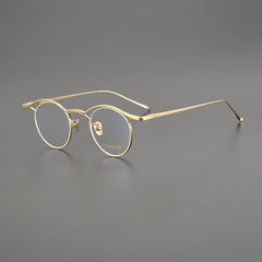 Toyo Vintage Personalized Titanium Eyeglasses Frame Round Frames Southood Gold 