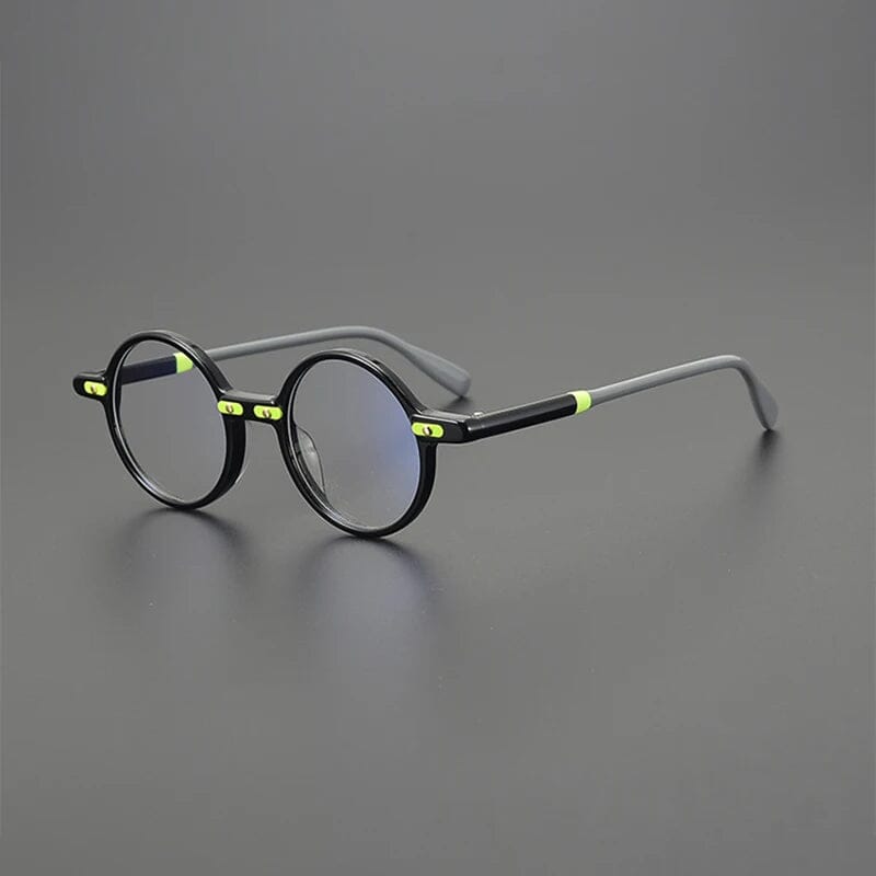 Varek Vintage Round Acetate Glasses Frame Round Frames Southood Black green 