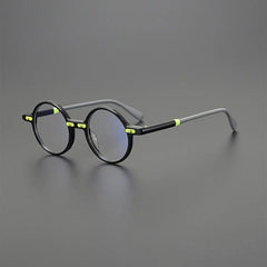 Varek Vintage Round Acetate Glasses Frame Round Frames Southood Black green 