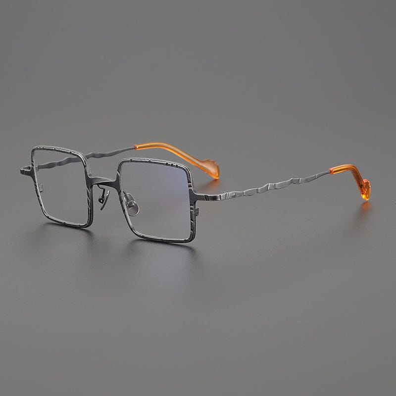 Vox Retro Square Titanium Eyeglasses Frame Rectangle Frames Southood Orange Gun 