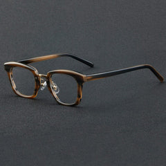 Wynn Retro Acetate Glasses Frame Rectangle Frames Southood Brown Leopard 