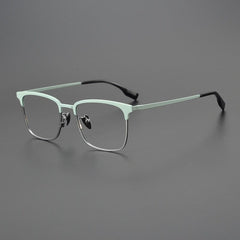 Zayne Vintage Titanium Glasses Frame Rectangle Frames Southood Green 